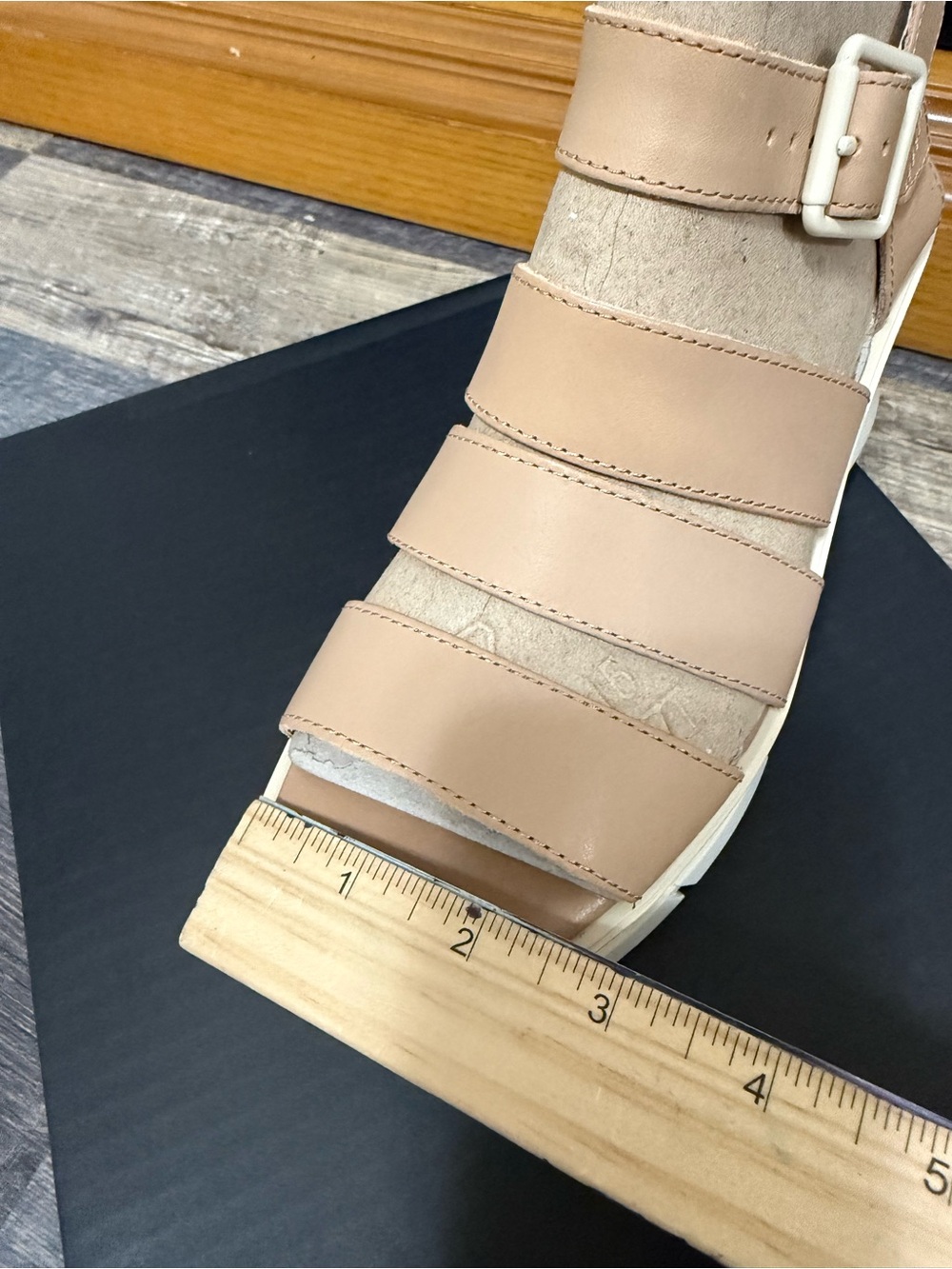 Sorel Joanie III Ankle strap beige cream wedge chunky Y2K 7.5 new in box - Picture 8 of 9